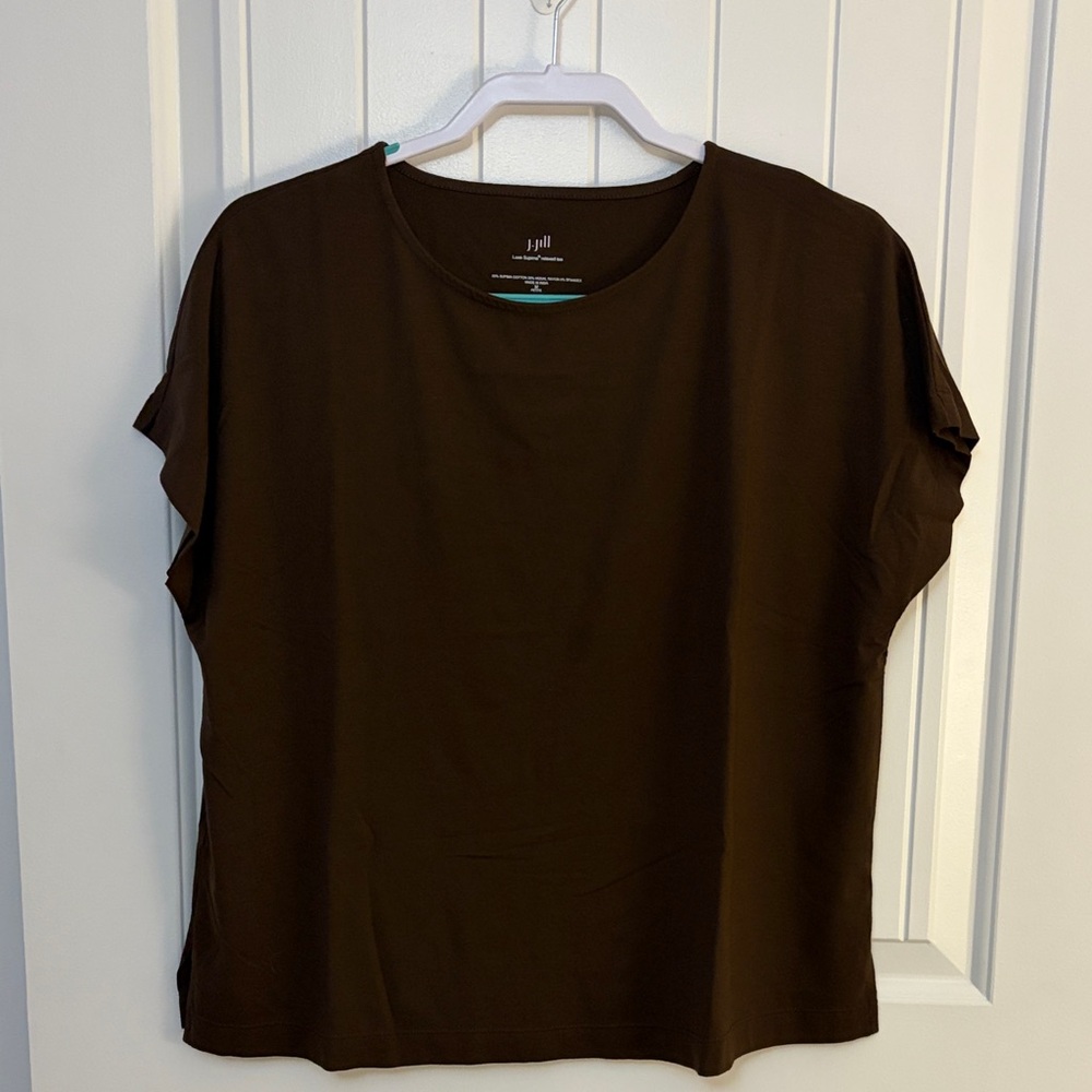J. Jill Dark Brown Short Sleeve Top